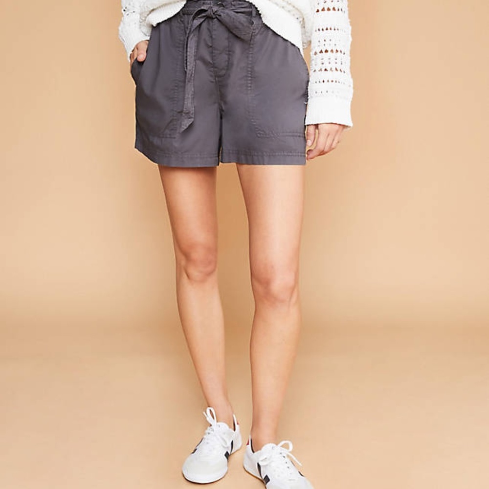 Lou & Grey Women's NWT Linen Tie‎ Waist Shorts